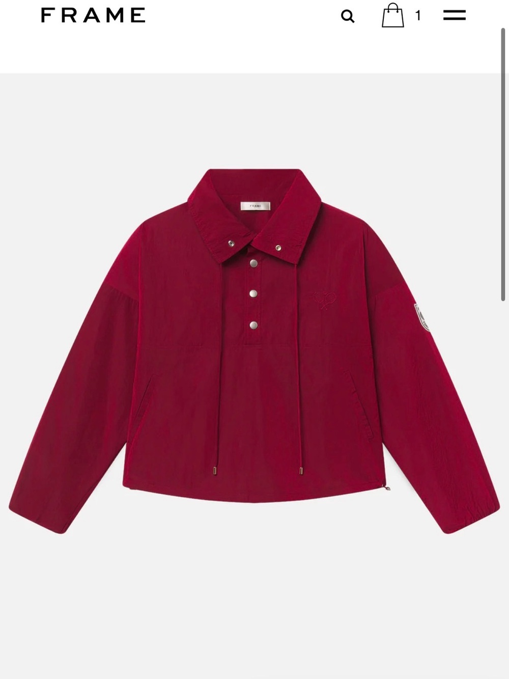 Frame Burgundy Snap Pullover Hoodie